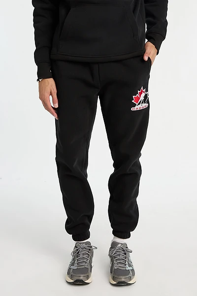 Mens Team Canada Hockey Embroidered Sweatpant