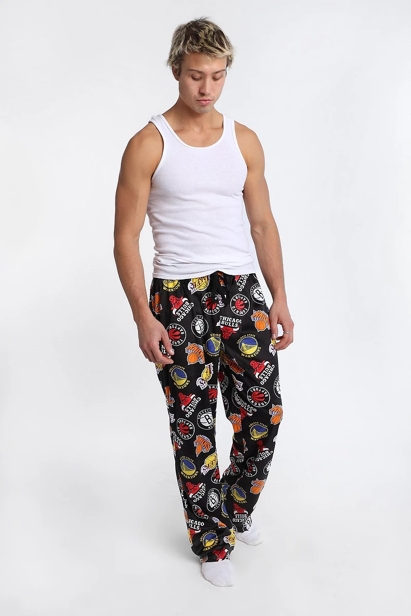 Pantalon pyjama en molleton soyeux imprimé Logos NBA