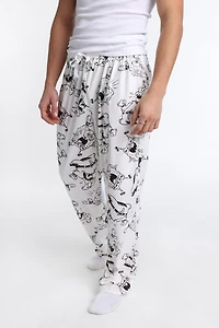 SpongeBob Black & White Silky Fleece Pajama Pants