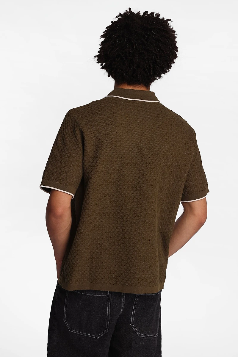 Chemise en tricot texturée boutonnée AERO