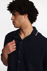Chemise en tricot texturée boutonnée AERO