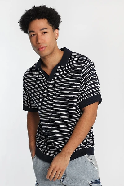 AERO Striped Sweater Polo