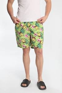 SpongeBob Floral Swim Shorts 7"