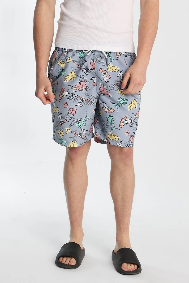 Peanuts Snoopy Swim Shorts 7"