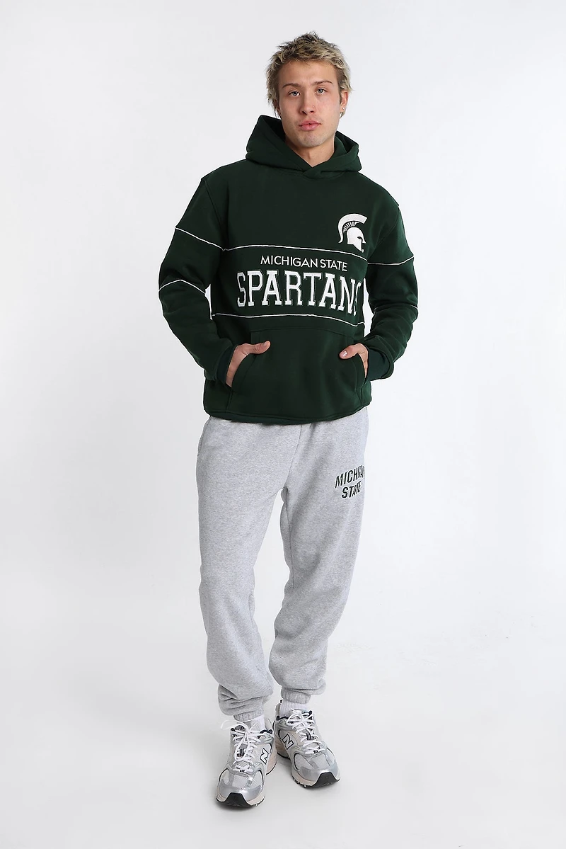 Michigan State Spartans Embroidered Panel Hoodie