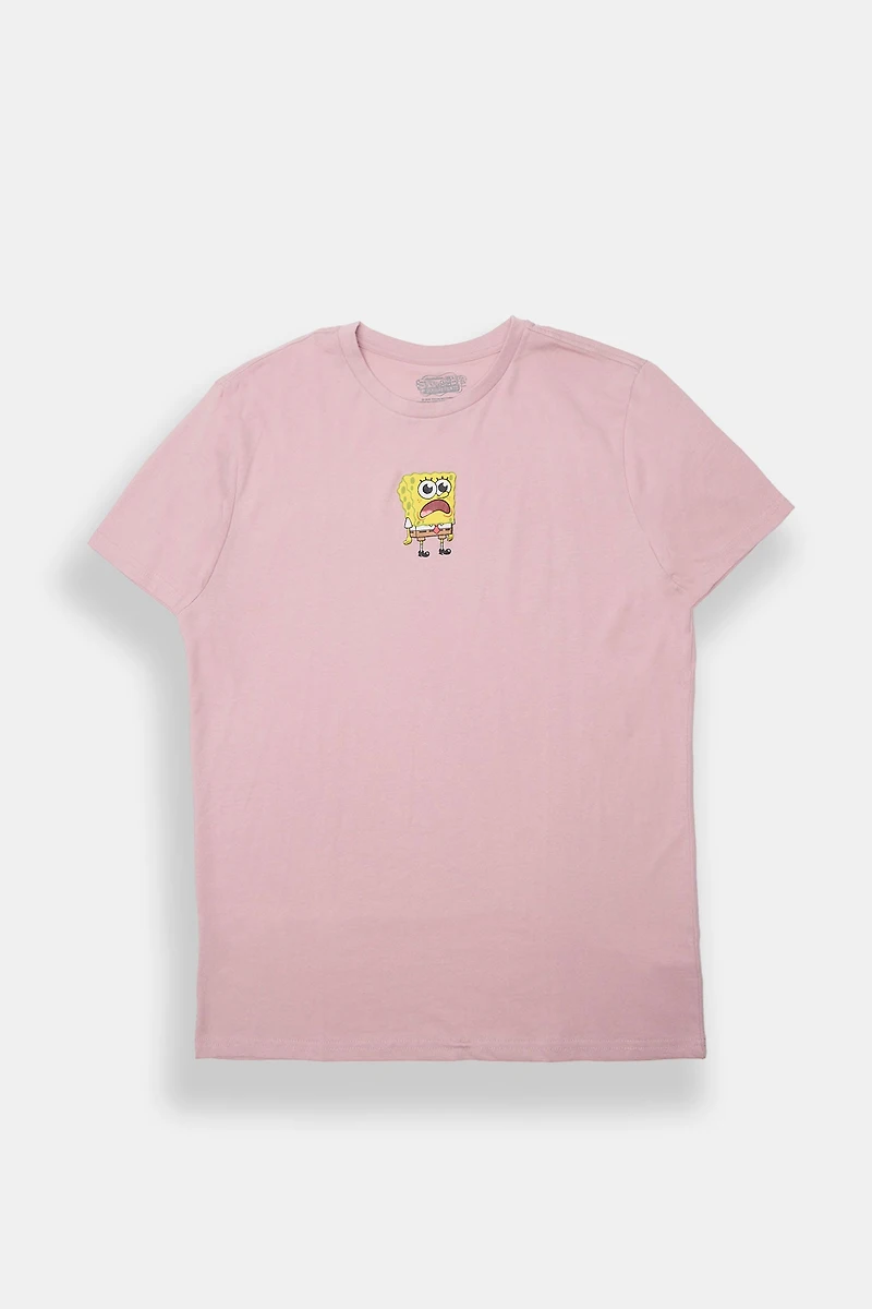 Mens SpongeBob Surprised Puff Graphic Tee