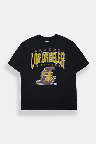 Mens LA Lakers Mesh Printed Oversized Tee