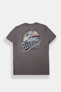 T-shirt imprimé de pêche Miller High Life