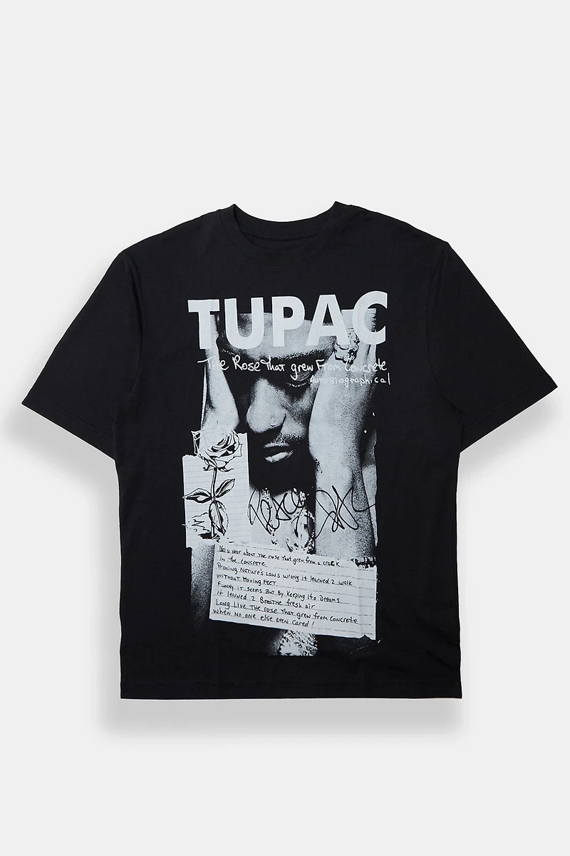 T-shirt surdimensionné imprimé Tupac The Rose That Grew From Concrete homme