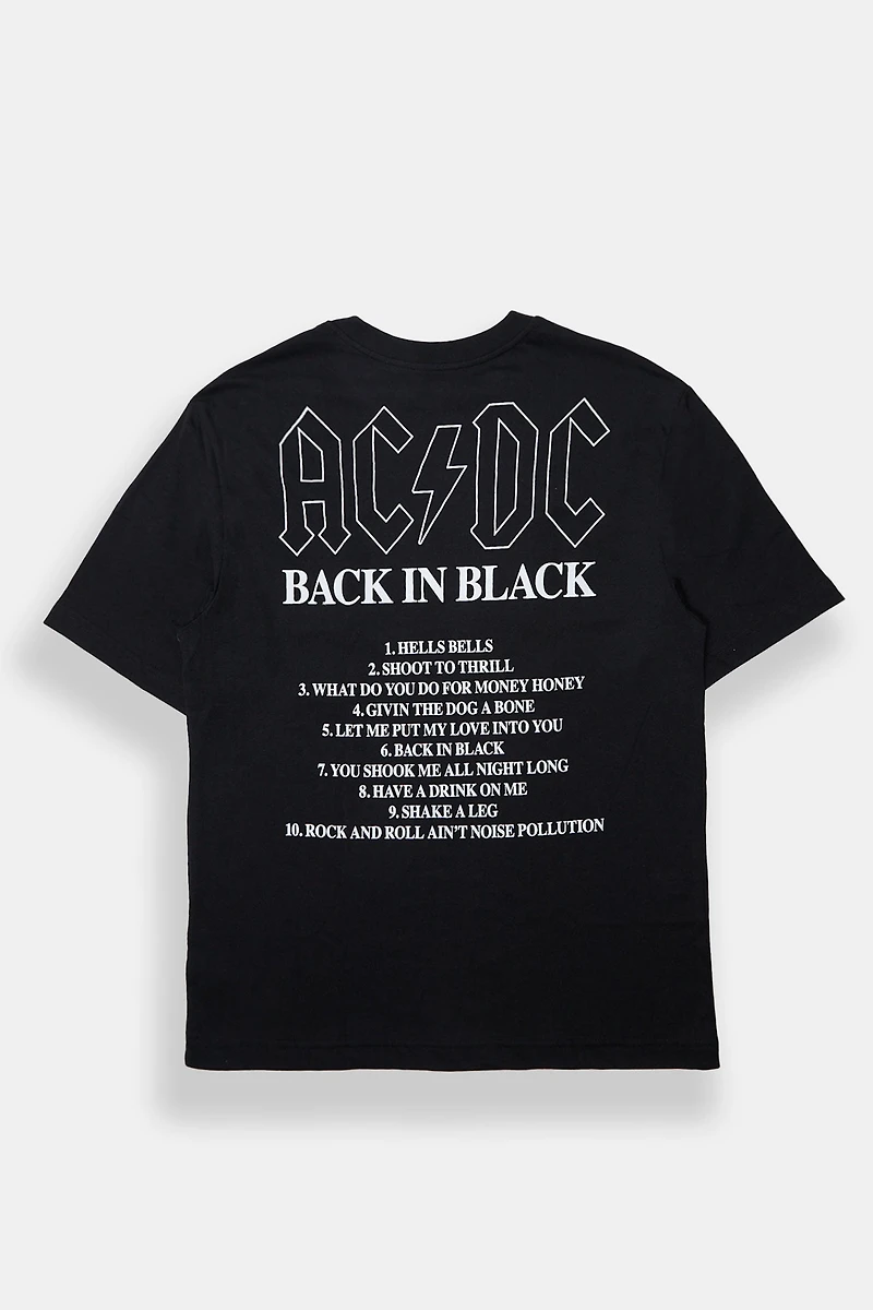 T-shirt surdimensionné imprimé AC/DC Back Black homme