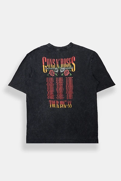 T-shirt surdimensionné délavé imprimé Guns N' Roses homme