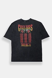 T-shirt surdimensionné délavé imprimé Guns N' Roses homme