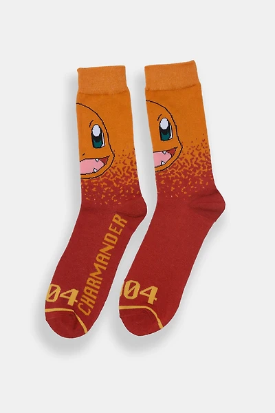 Mens Pokémon Charmander Jacquard Crew Socks