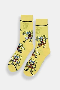 Mens SpongeBob SquarePants Jacquard Crew Socks