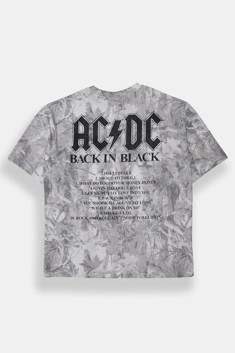 T-shirt camouflage arbres imprimé AC/DC Back Black homme