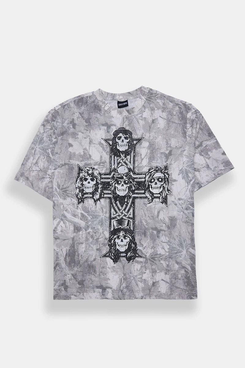 T-shirt camouflage arbres imprimé Guns N' Roses homme