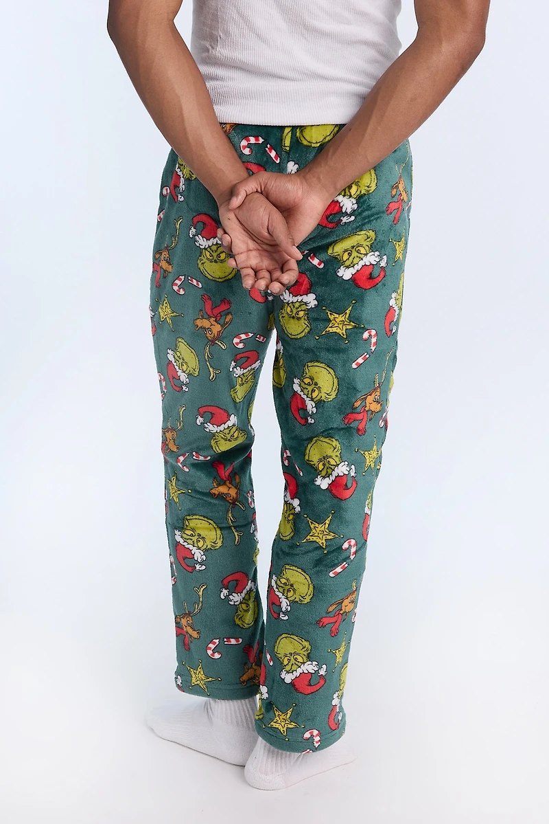 Mens The Grinch Allover Print Pajama Pant