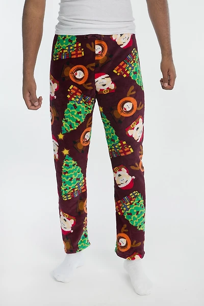 Pantalon de pyjama en peluche imprimé Noël South Park homme