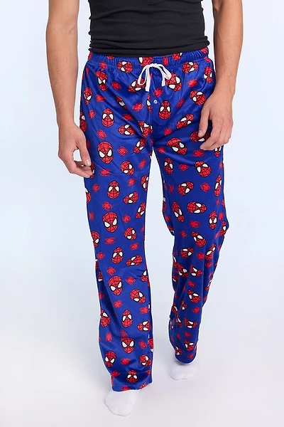 Mens Spider-Man Plush Pajama Pant