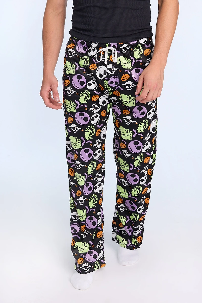 Mens Jack Skellington Plush Pajama Pant
