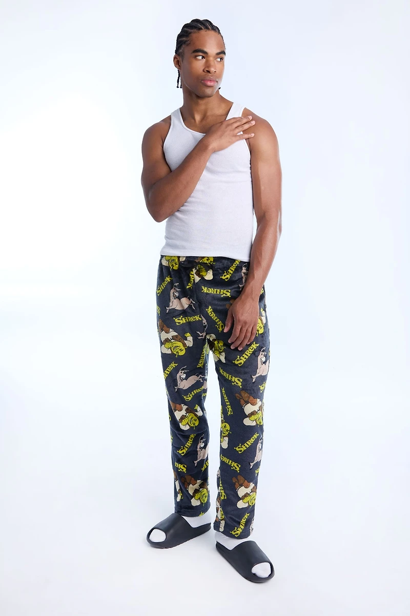 Mens Shrek & Donkey Plush Pajama Pant