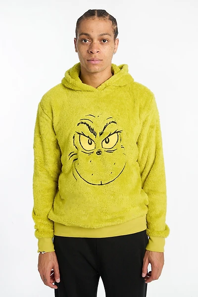 Mens The Grinch Green Sherpa Hoodie