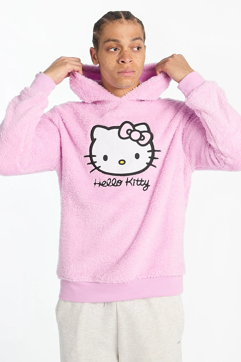 Mens Hello Kitty Plush Sherpa Hoodie