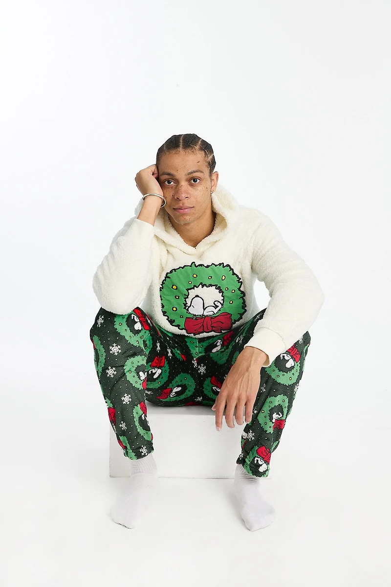 Mens Peanuts Snoopy Sherpa Hoodie