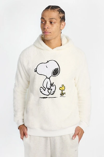 Mens Peanuts Snoopy Graphic Sherpa Hoodie