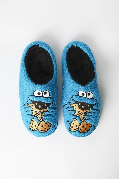 Mens Cookie Monster Plush Slippers