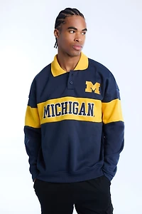 Sweatshirt à col polo bicolore Michigan homme