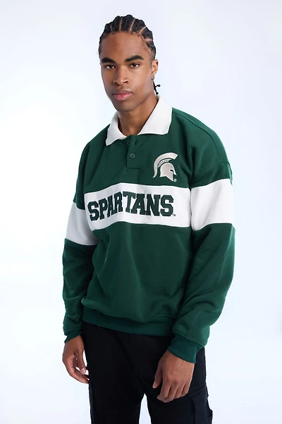Sweatshirt à col polo bicolore Spartans homme