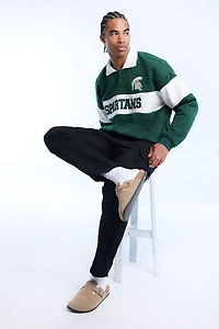 Mens Spartans Colour Block Polo Sweatshirt