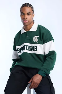 Mens Spartans Colour Block Polo Sweatshirt