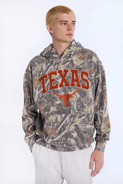 Haut à capuchon camouflage arbres Texas Longhorns homme