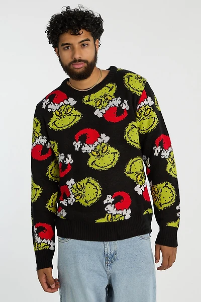 Mens The Grinch Holiday Graphic Sweater