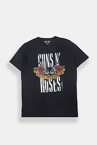T-shirt délavé imprimé Guns N' Roses homme