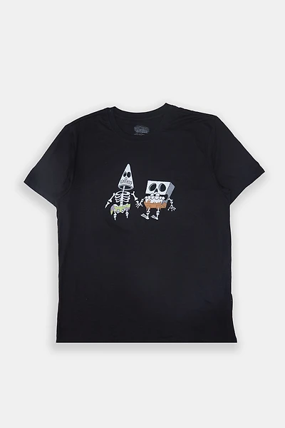 Mens Skeleton SpongeBob & Patrick Graphic T-Shirt
