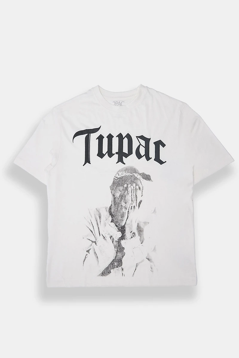 T-shirt surdimensionné imprimé Tupac homme