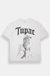 T-shirt surdimensionné imprimé Tupac homme