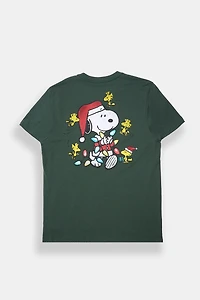 Mens Peants Snoopy & Woodstock Embroidered T-Shirt