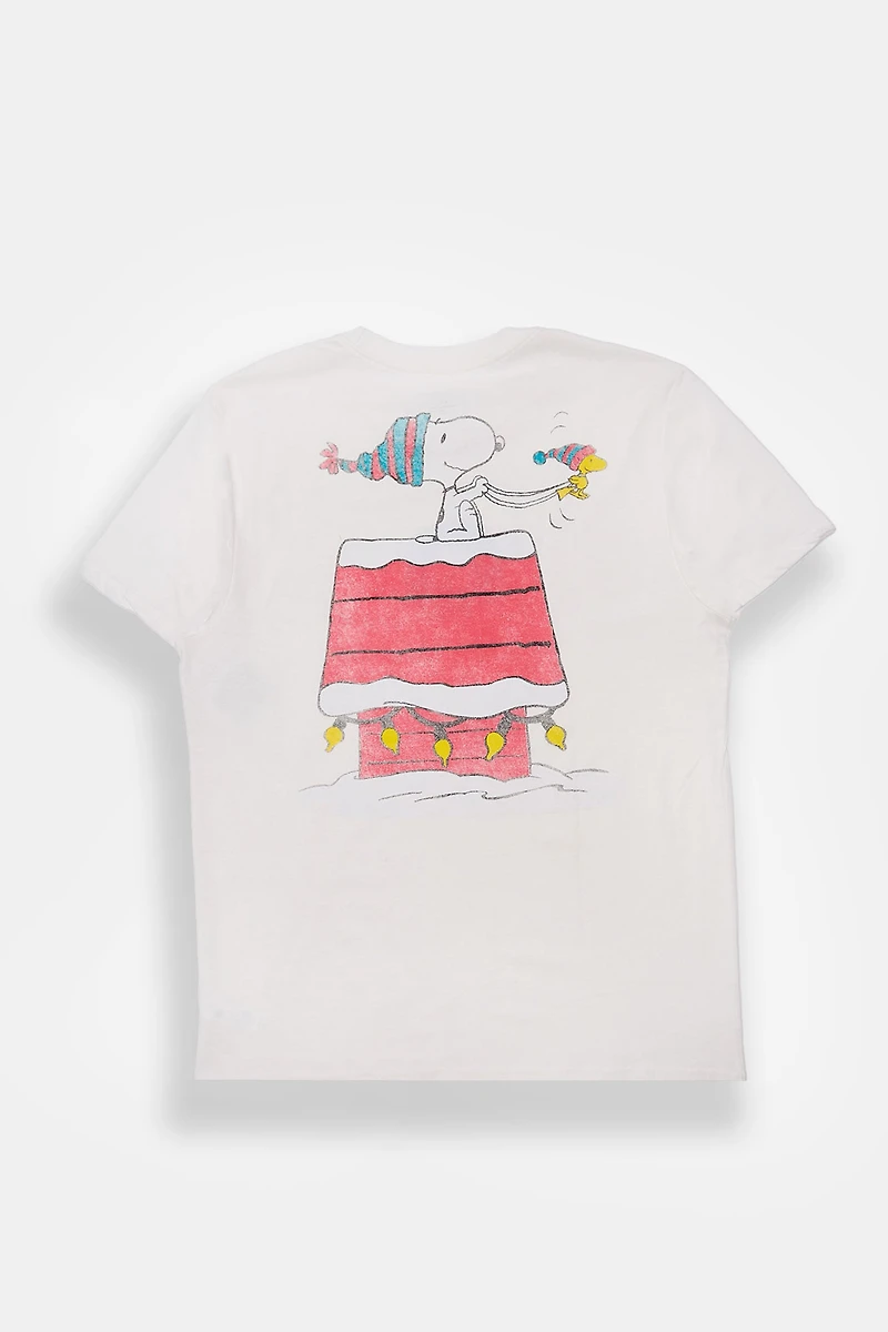 T-shirt imprimé couronne de Noël Peanuts Snoopy homme