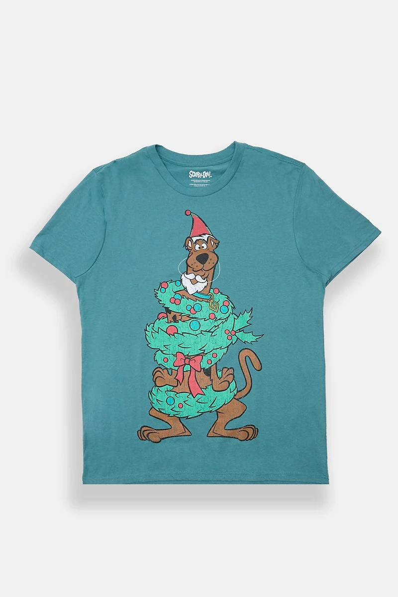 Mens Scooby-Doo Christmas Tree Graphic T-Shirt
