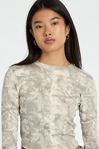 T-shirt court à manches longues et col ras-du-cou AERO