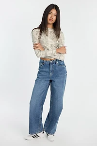 T-shirt court à manches longues et col ras-du-cou AERO