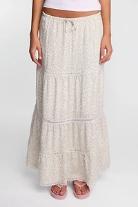 AERO Lace Trim Maxi Skirt