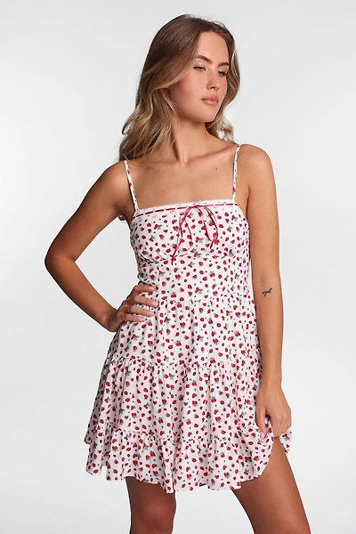 Mini-robe babydoll à col en cœur AERO