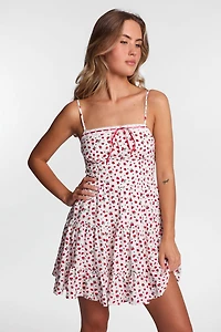 Mini-robe babydoll à col en cœur AERO