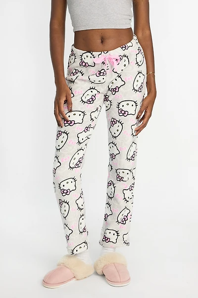 Hello Kitty Bow Plush Pajama Pants