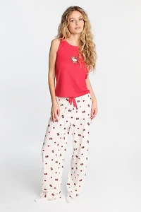 Hello Kitty Teddy Bear Pajama Tank Top And Pants 2-Piece Set